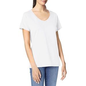 Tahari Women's Pale Blue V-neck Short Sleeves Rayon T-shirt Size Small